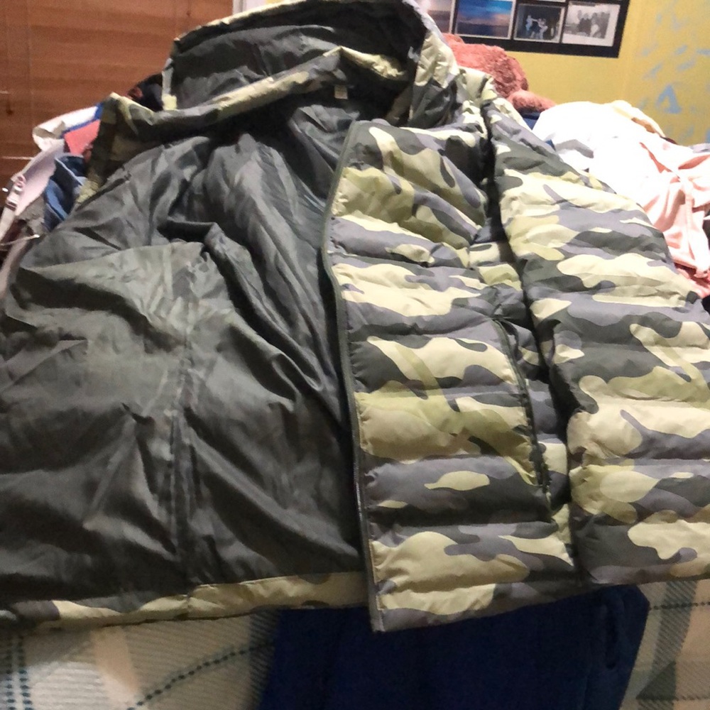 Camouflage, waterproof, and a jacket from Walmart